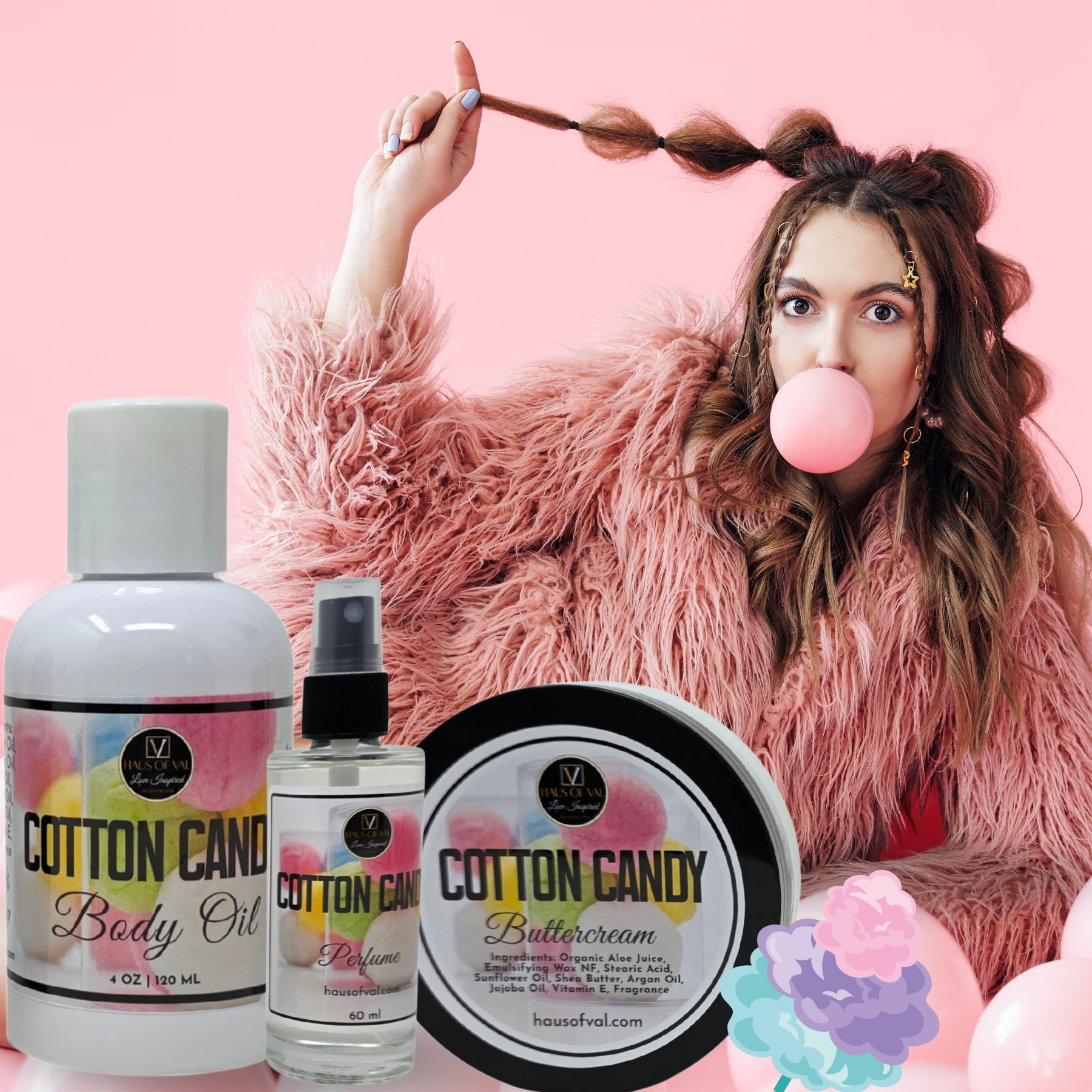 Cotton Candy By Haus of Val, Body Butter, Buttercream and Mist