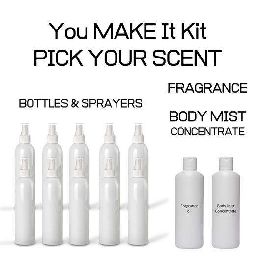 You Make It Body Mist Kit: 10 Two Ounce Bottles &  Sprayers,  Fragrance,  Body Mist Concentrate