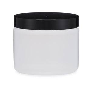 White 4 Oz Double Wall Jar with Black Lid (70-400) White 4 Oz Double Wall Jar with Black Lid (70-400)