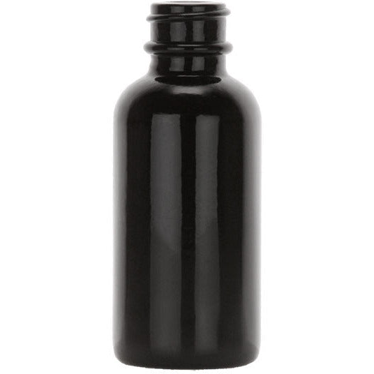 1 Oz Black Boston Round Glass Bottle 20/400