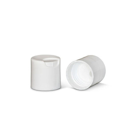 24-410 White Push Caps - plastic smooth NO LINER
