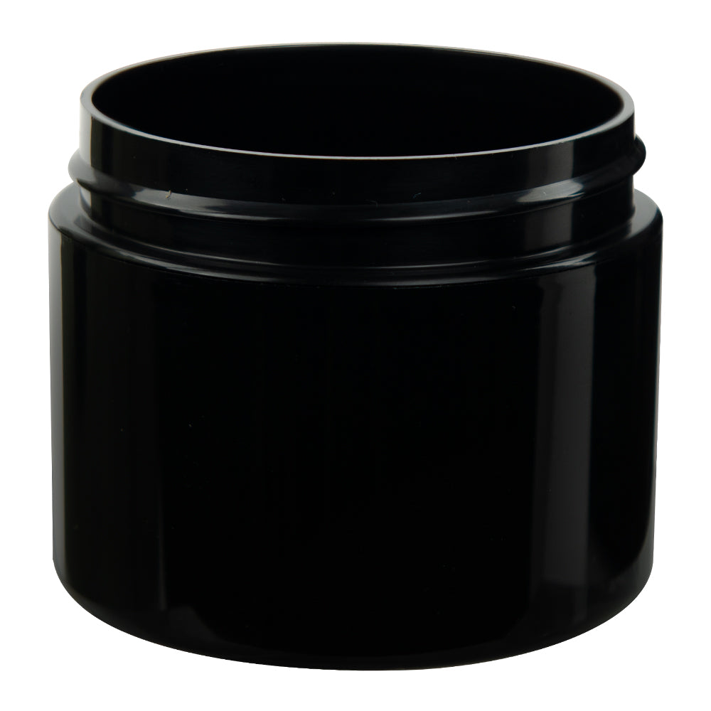 Black - 2 Oz Shiny Double Wall Jar Straight Sided 58-400