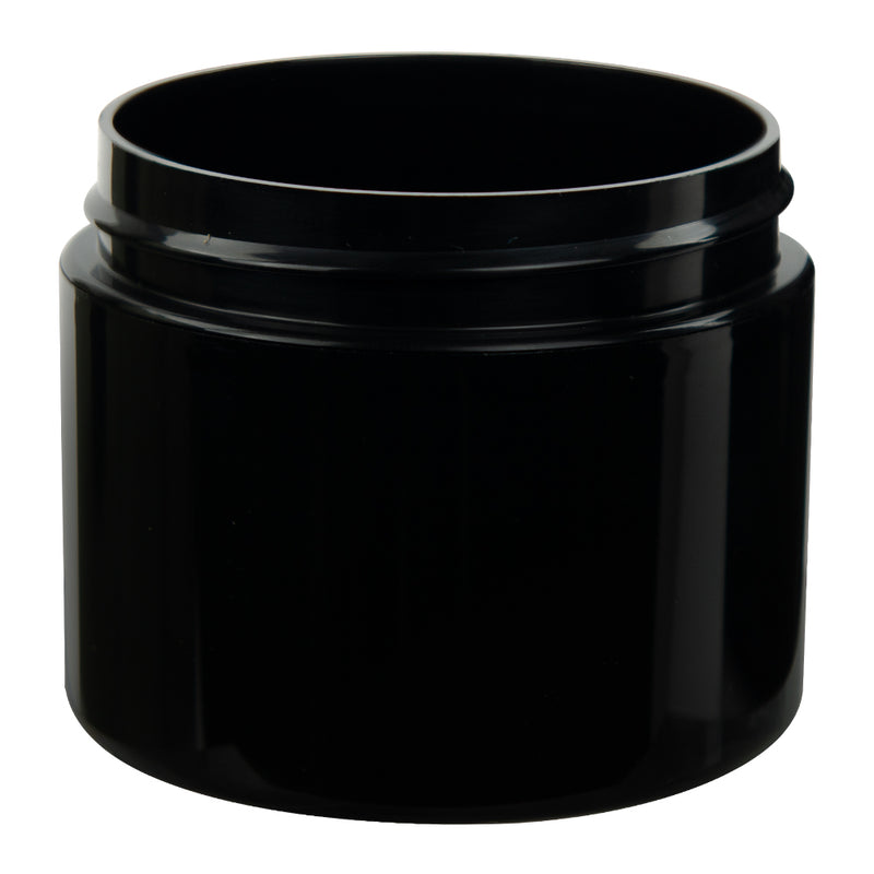 Black 2 Oz Double Wall Round Jar 58-400 (Straight Sided)