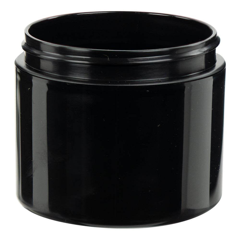 4 Oz BLACK Shiny Double Wall Jar Straight Sided 70400 * Wholesale