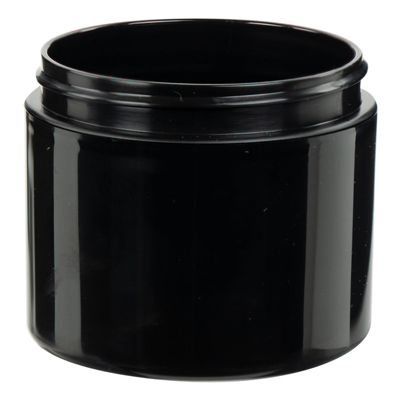 Black 4 Oz Double Wall Round Jar 70-400 (Straight Sided)