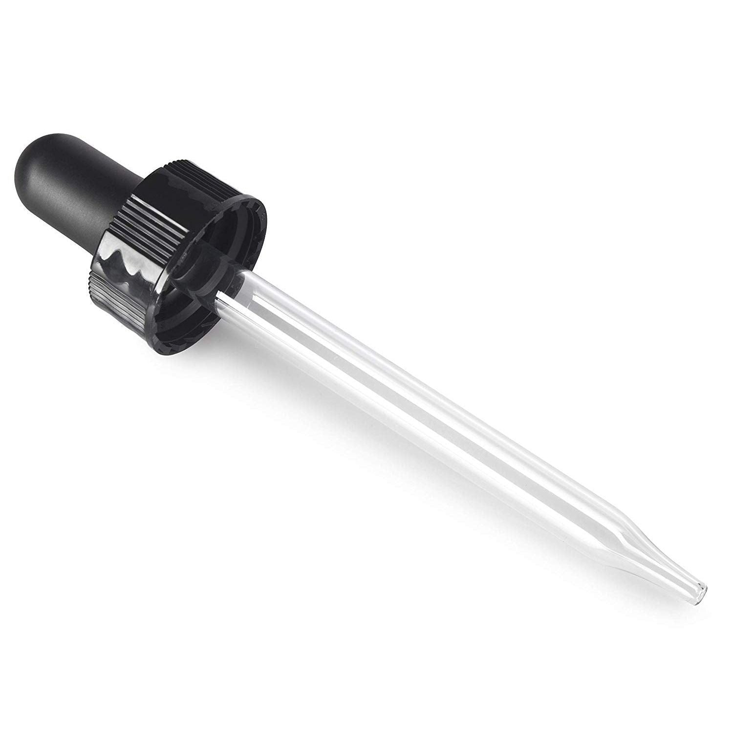 2 oz Black Ribbed Dropper 20/410 * | Wholesale Natural Body Care