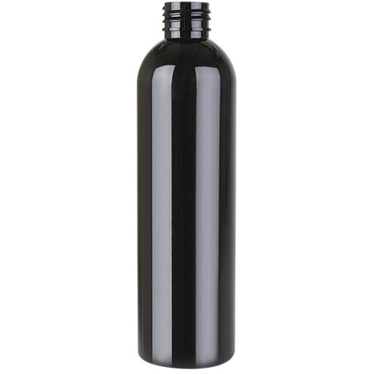 BLACK - 8 Oz Bullet Bottle Shiny 24/410