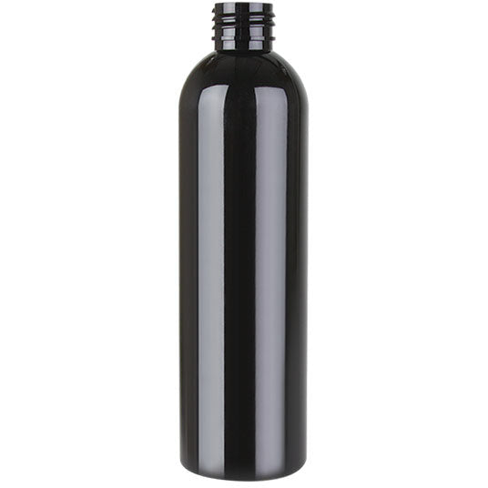 Black 8 Oz Bullet Bottle 24/410 Shiny