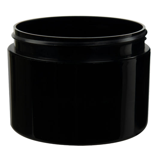 BLACK - 8 Oz Shiny Double Wall Jar Straight Sided 89-400