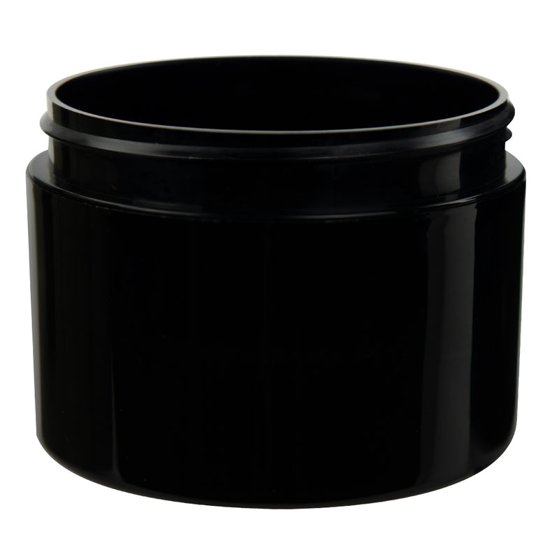 Black 8 Oz Double Wall Round Jar 89-400 (Straight Sided)