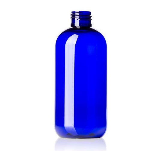 8 Oz Blue Cobalt Boston Round Bottle 24-410