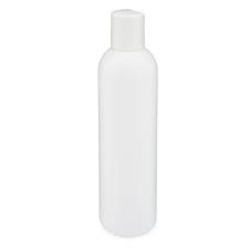 White - 8 Oz Bullet Bottle With Black or White Push Cap  24-410