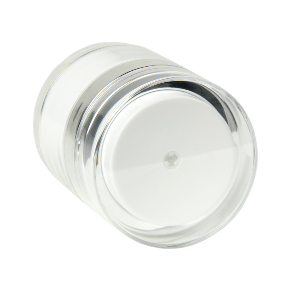 ACRYLIC AIRLESS PUMP JAR 30 mL- Sliver Trim