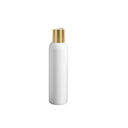 4 Oz White Bullet Bottle with Gold Push Cap 24-410 *