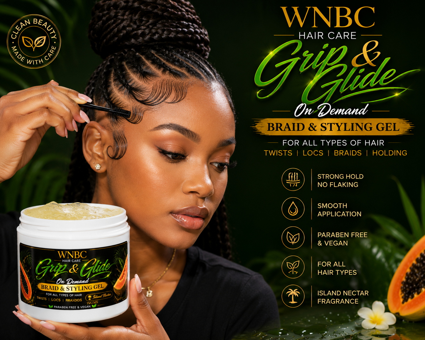 GRIP & GLIDE On Demand Braid & Styling Gel 8 Oz