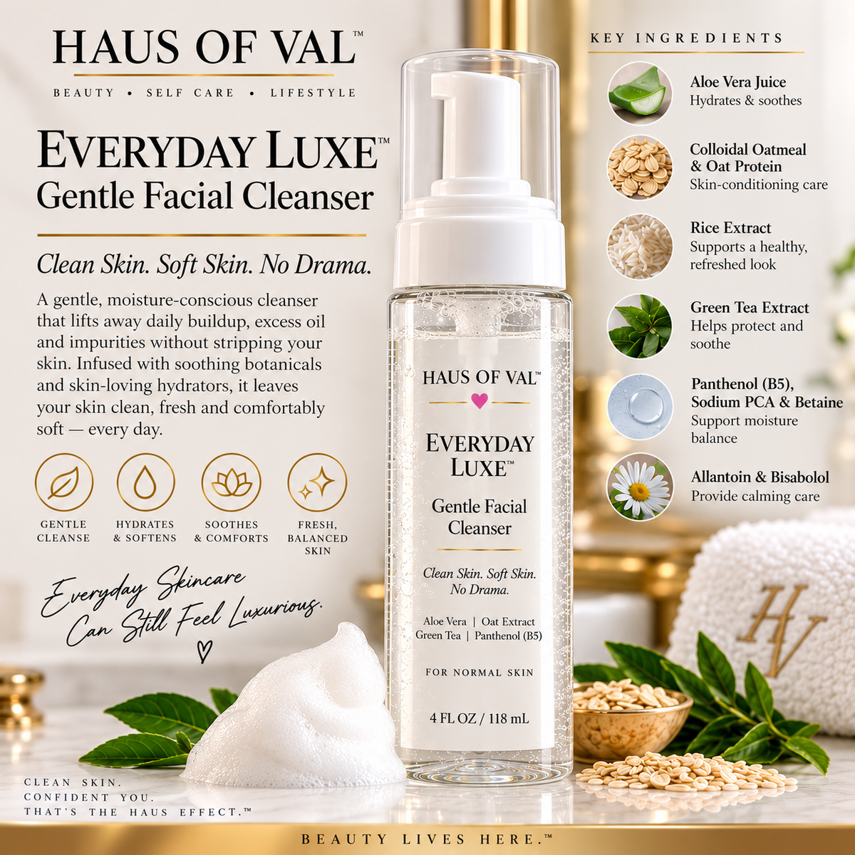Everyday Luxe Gentle Facial Cleanser - 10 Pc 4 Oz Pre-Pack