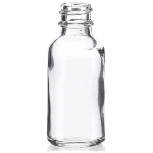 Clear 1 Oz Glass Boston Round Bottle 20-400