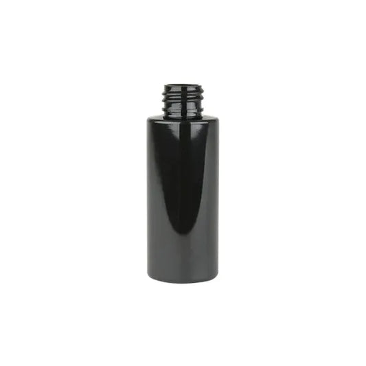 BLACK - 2 Oz Cylinder Bottle Shiny 20/410