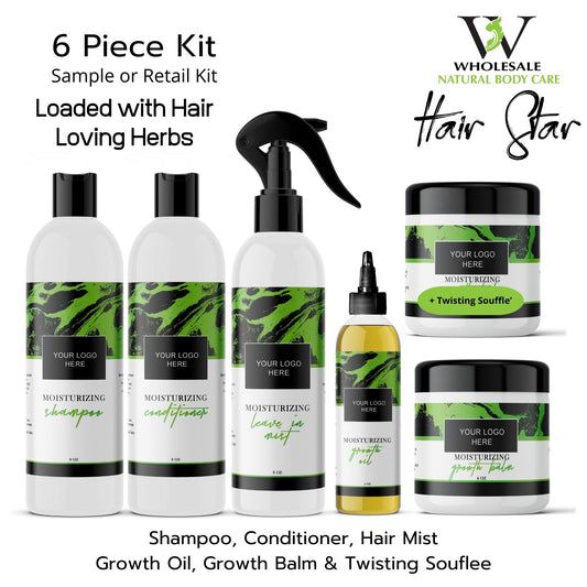 6 Piece Herb Infused Hair Growth System  - Hair Star Collection