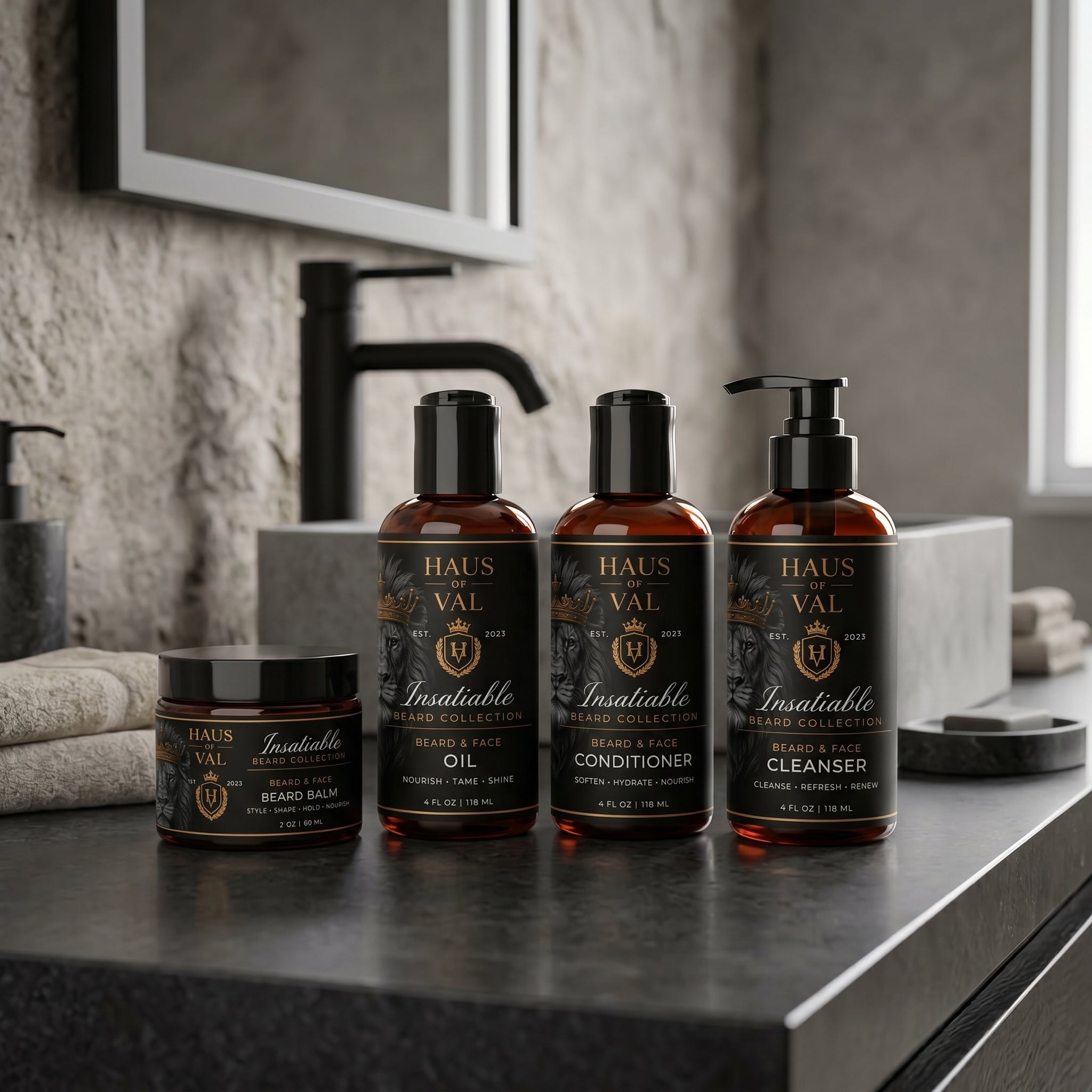 Insatiable Beard & Face Total Care 4Pc Bundle