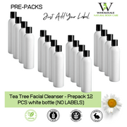 Tea Tree Facial Cleanser - Prepack 12 PCS white bottle (NO LABELS)