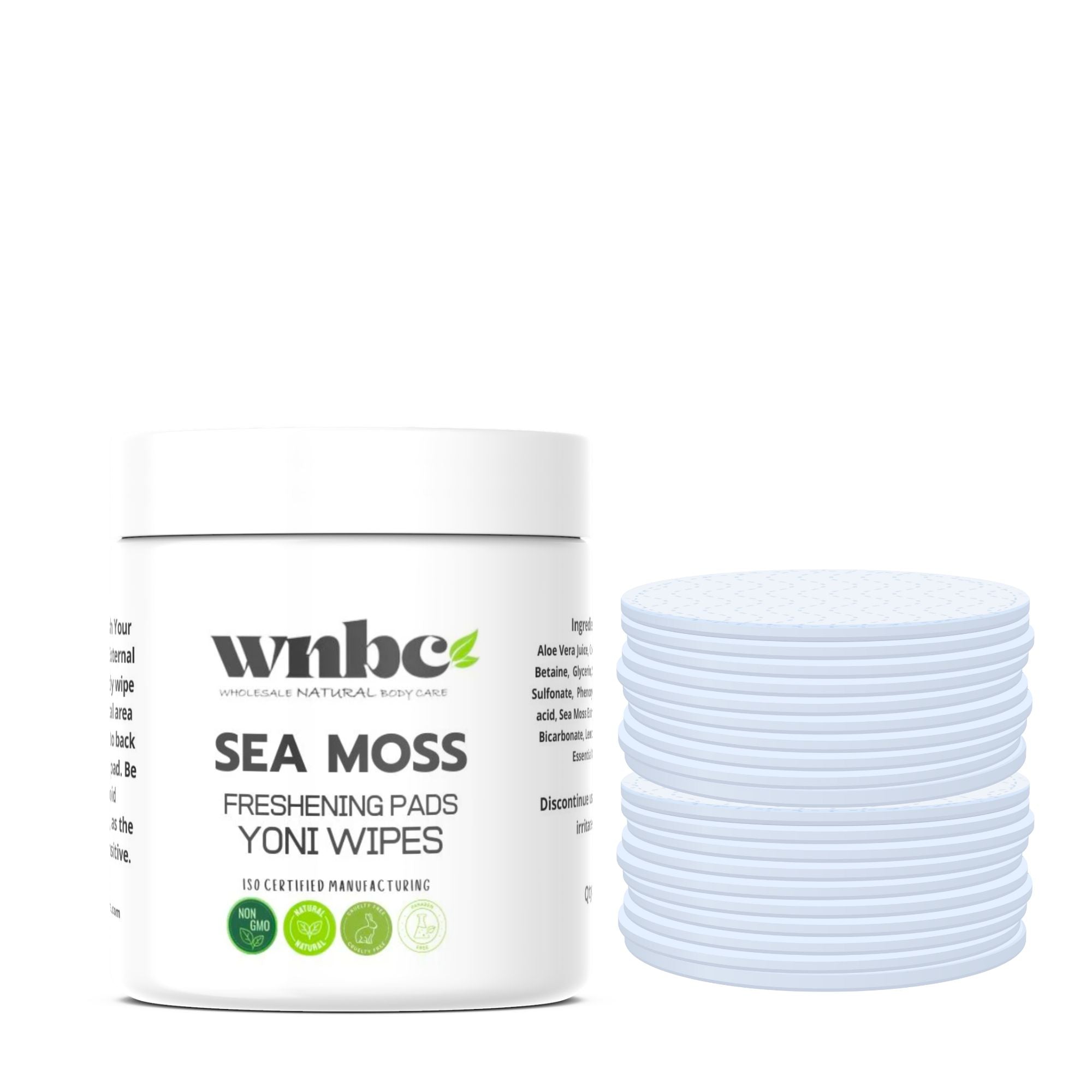 Wholesale Natural Body Care Sea Moss Yoni Wipes