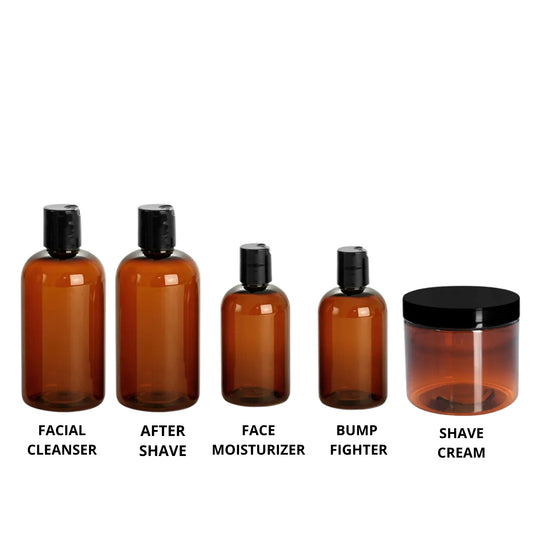 Men's Skin & Shave Pre-Packs In Amber with Black Tops
