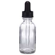 1 oz Clear Glass Boston Round Bottle. Perfect for Hair Serums