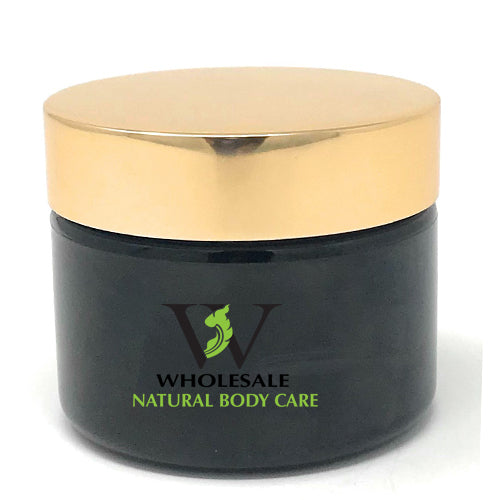 BLACK - 2 Oz Double War Jar with Gold Lid 58-400 with Liner