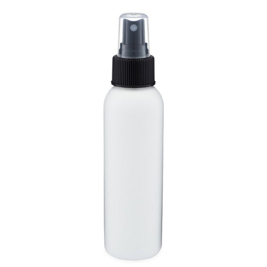 4 Oz White Bullet Bottle with Ribbed Fine Mist Sprayer (20-410) *