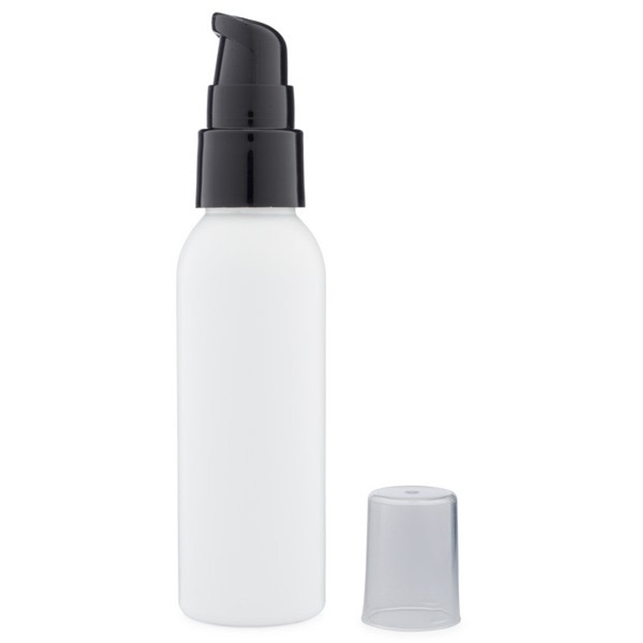 White 2 Oz Bullet Bottle with Black Treatment Pump (20-410)