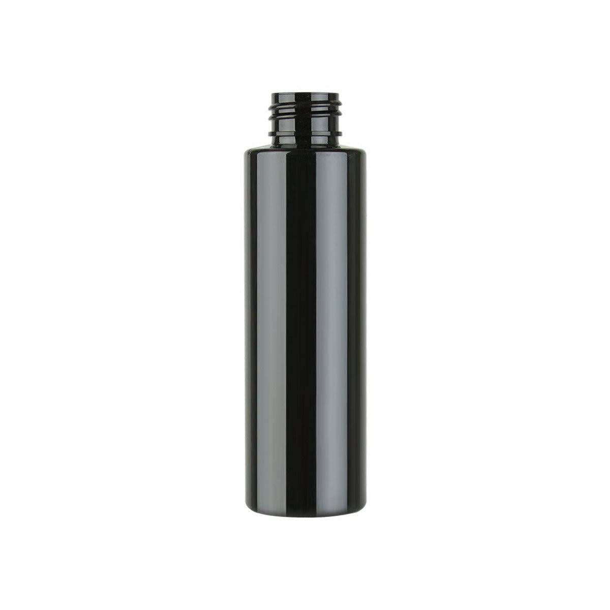 4 Oz BLACK Cylinder Bottle Shiny  24/410