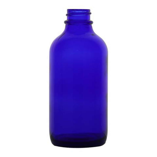 4 Oz Blue Cobalt Glass Boston Round Bottle 24-410 *