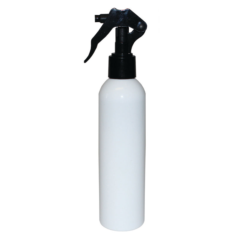White 8 Oz Bullet Bottle with Black Trigger Sprayer (24-410)