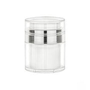 ACRYLIC AIRLESS PUMP JAR 30 mL- Sliver Trim