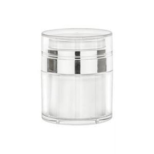 ACRYLIC AIRLESS JAR 50 mL - Silver Trim