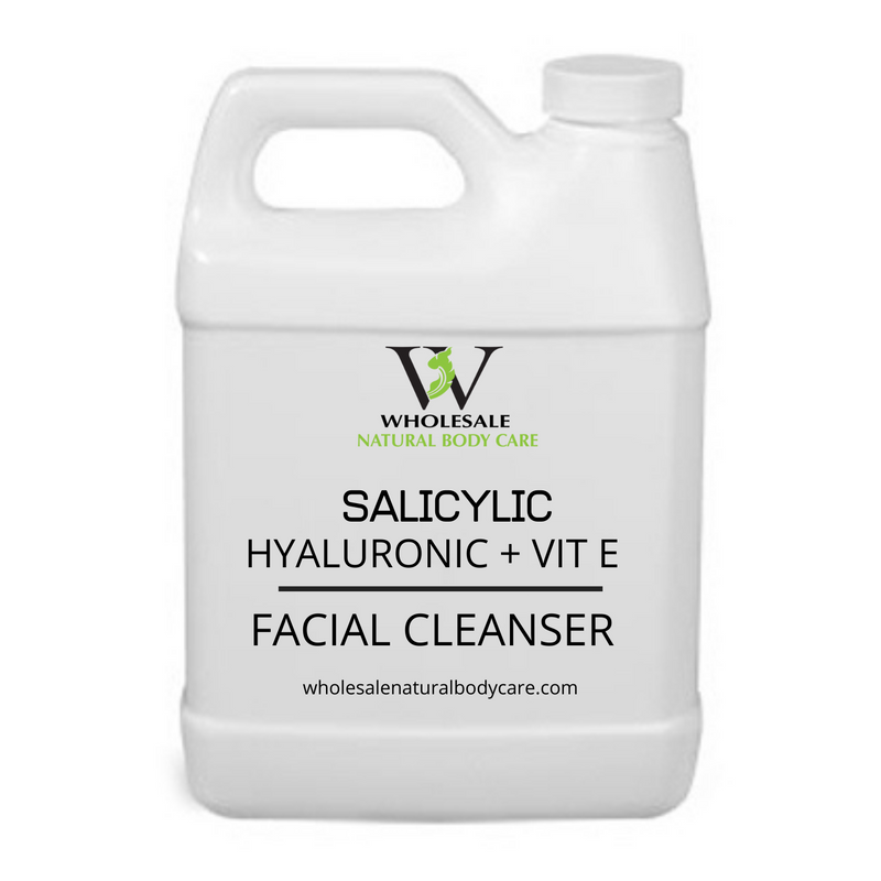 Salicylic Hyaluronic & Vitamin E Facial Cleanser could also be referred to as a salicylic acid-infused hyaluronic acid and vitamin E enriched facial cleanser.