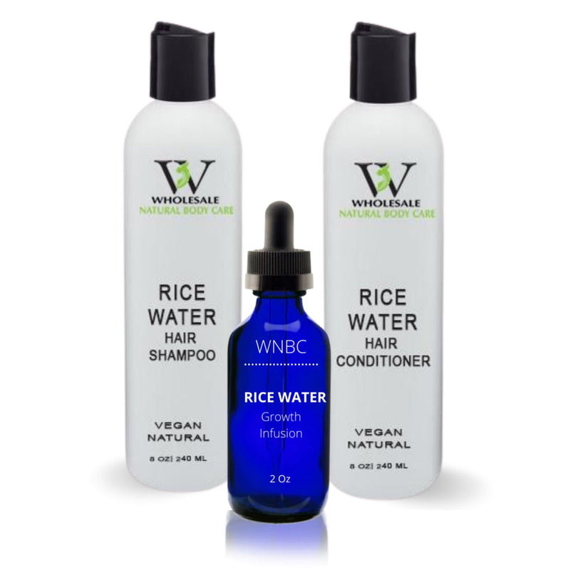 Rice Water 3 Piece Bundle: 1 Shampoo, 1 Conditioner, 1 Hair Infusion
